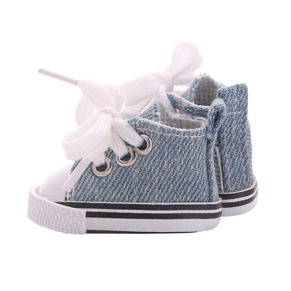 Doll Shoes, 14 Inch Doll Canvas Shoes Trainers Sneakers Dolls Accessories for 14'' Baby Dolls, Navy - Image 2