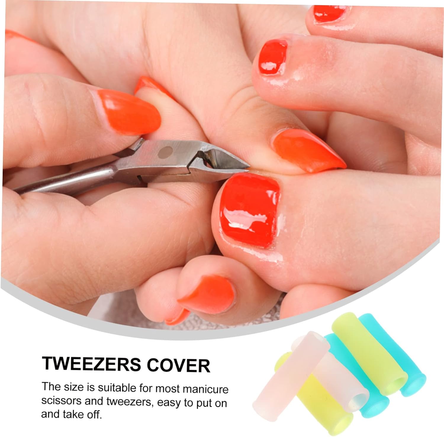 12Pcs Silicone Cuticle Trimmer Handle Covers Non Slip Protection Sleeves for Scissors for Beauty Shops Home Use Includes Colors