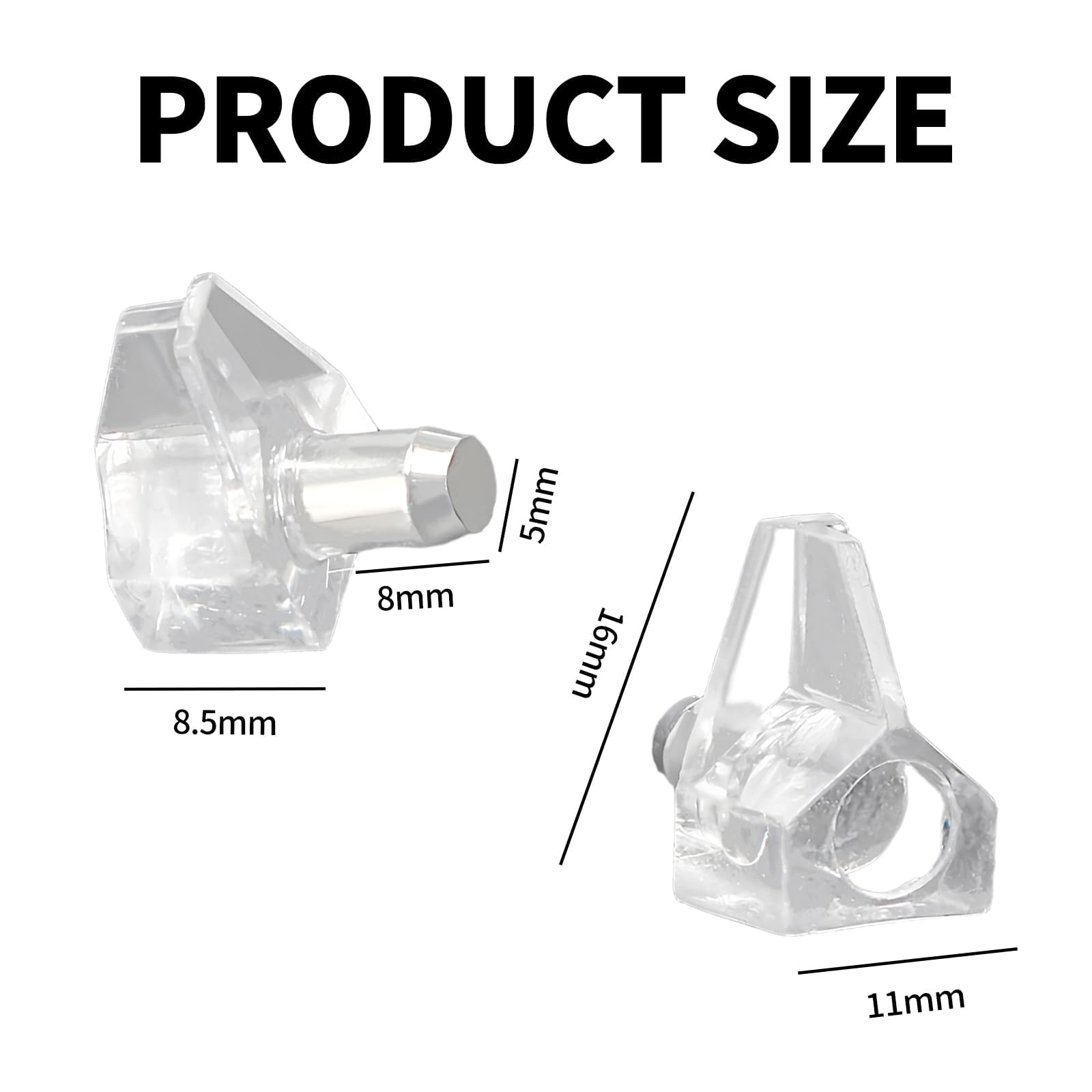 DEFIYEAR 120PCS Shelf Support Pegs, Clear Transparent Support Cabinet Shelf Pins - Image 2