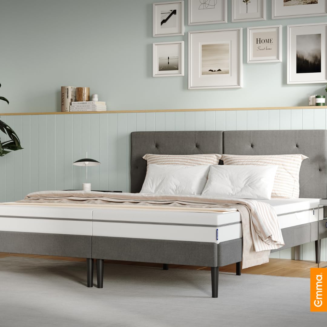 Emma Matelas One | 140 x 190 cm | Hauteur 18 cm | Confort Ferme Médium | Mousse à Mémoire de Forme & Airgocell® | Housse Respirante UltraDry™ | Soutien Ergonomique | Conçu en Allemagne