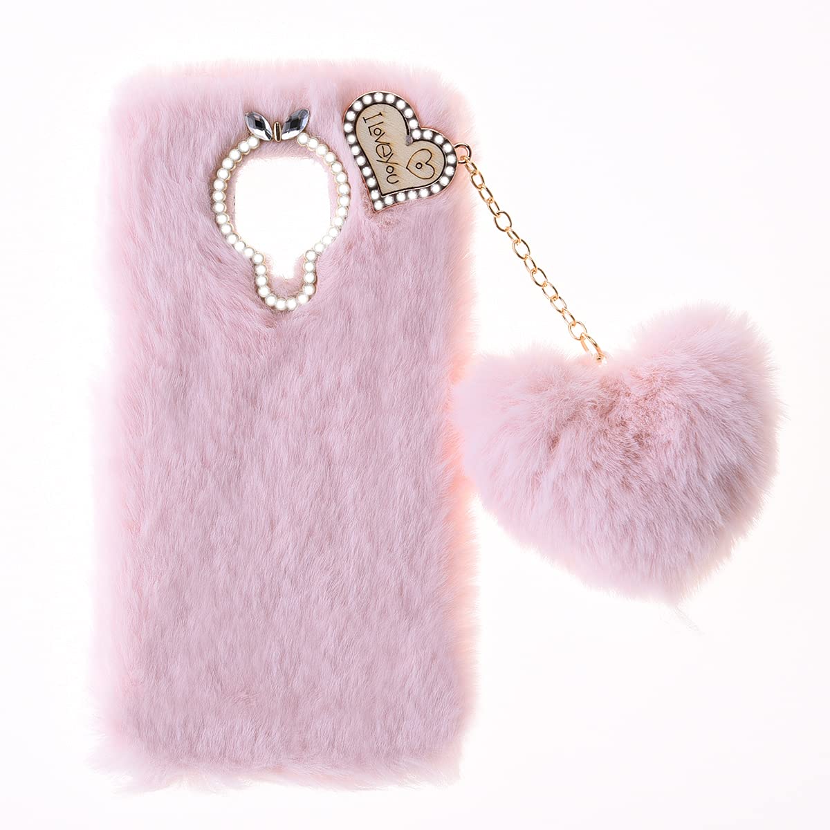 Custodia Peluche Coniglio Per NOKIA G60 - Morbida, Rosa Con Orecchie E Diamanti - Copertura Protettiva Con Funzione Stand