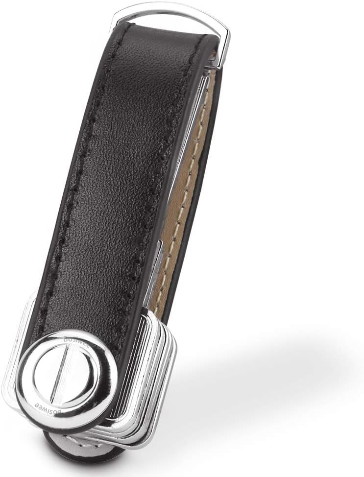 Bosiwee Smart Key Organizer, Compact Key Holder Leather Keychain, Folding Pocket Key Holder Chain (up to 16 Keys)