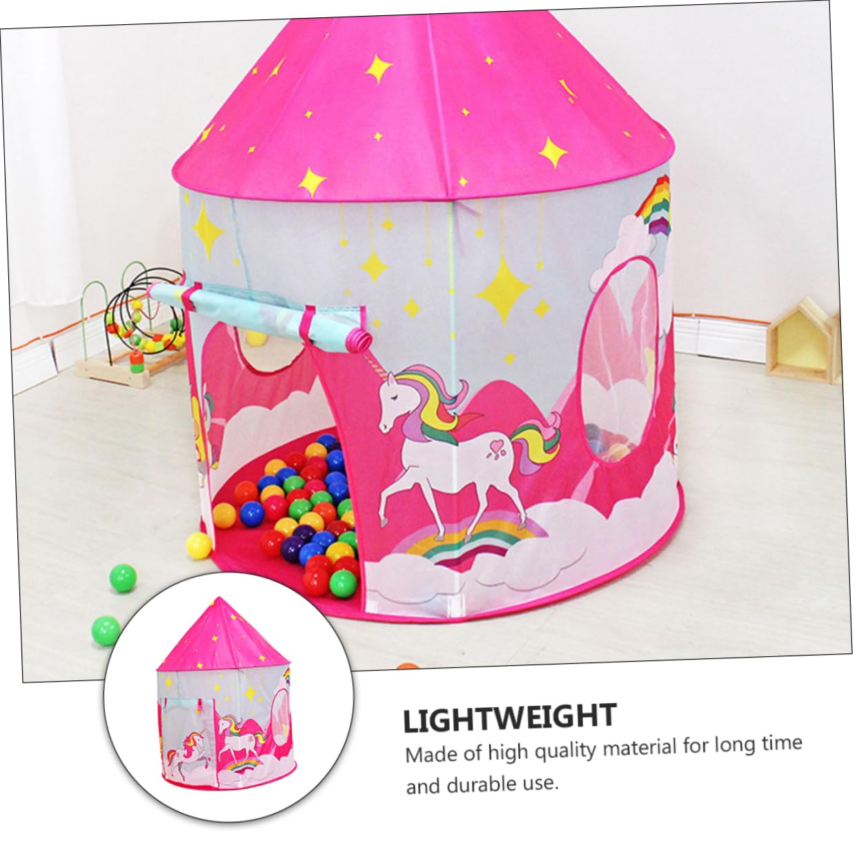 Gioco Portatile per Bambini Rosa in Poliestere Leggera e Traspirante, per Feste e Camera da Letto, Set per Divertimento Sicuro