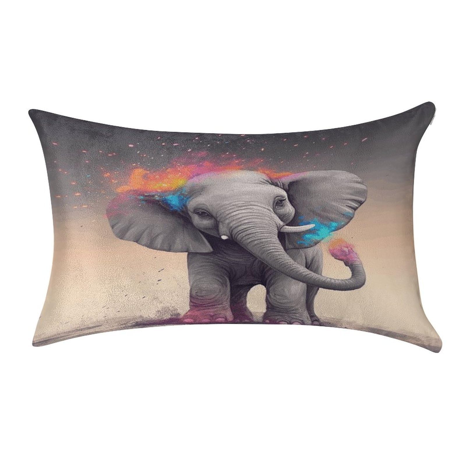 FekiLoot Animal Cartoon Elephant Pillow Cover Modern Lumbar Pillow Covers Easy Care Velvet Pillowcase Super Soft Cushion Case Rectangular Throw Pillow Cover for Couch Sofa Bedroom Car Decor