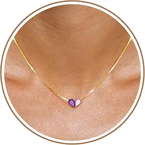 Birthstone Necklace for Women Dainty Gold Necklace with 2 Birthstone Christmas Stocking Stuffers Teen Girl Gifts Trendy Stuff Birthday Gift Moms 2025 Graduation Gift Adjustable Anniversary Jewelry for Daughter Girlfriend Friend