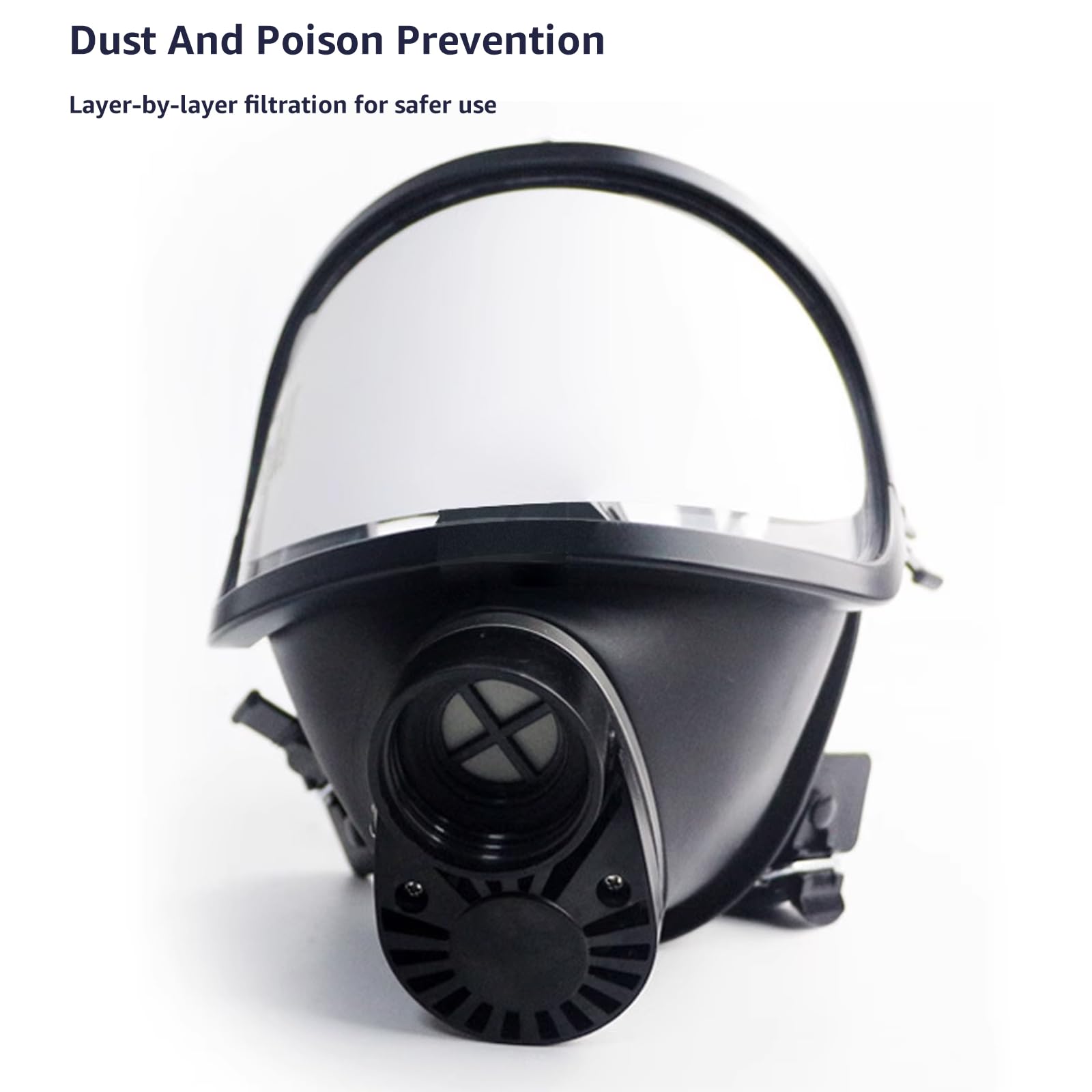 Maschera Respiratoria Con Filtri, Maschera antigas integrale riutilizzabile, Maschera Antipolvere, Respiratori riutilizzabili per Verniciatura, prodotti chimici, gas acidi, protegge da gas ecc.