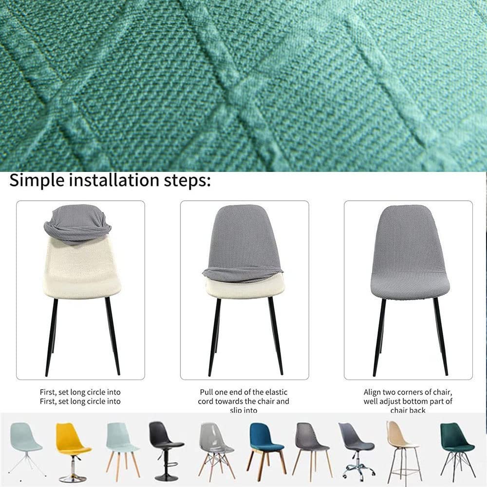 Lukery Coprisedia con Schienale, Elasticizzato Coprisedie Scandinavo Coprisedie Senza Braccioli Laterali A Conchiglia per Cucina,Soggiorno,Sala da Pranzo,Camera (8pc,Triangolo9