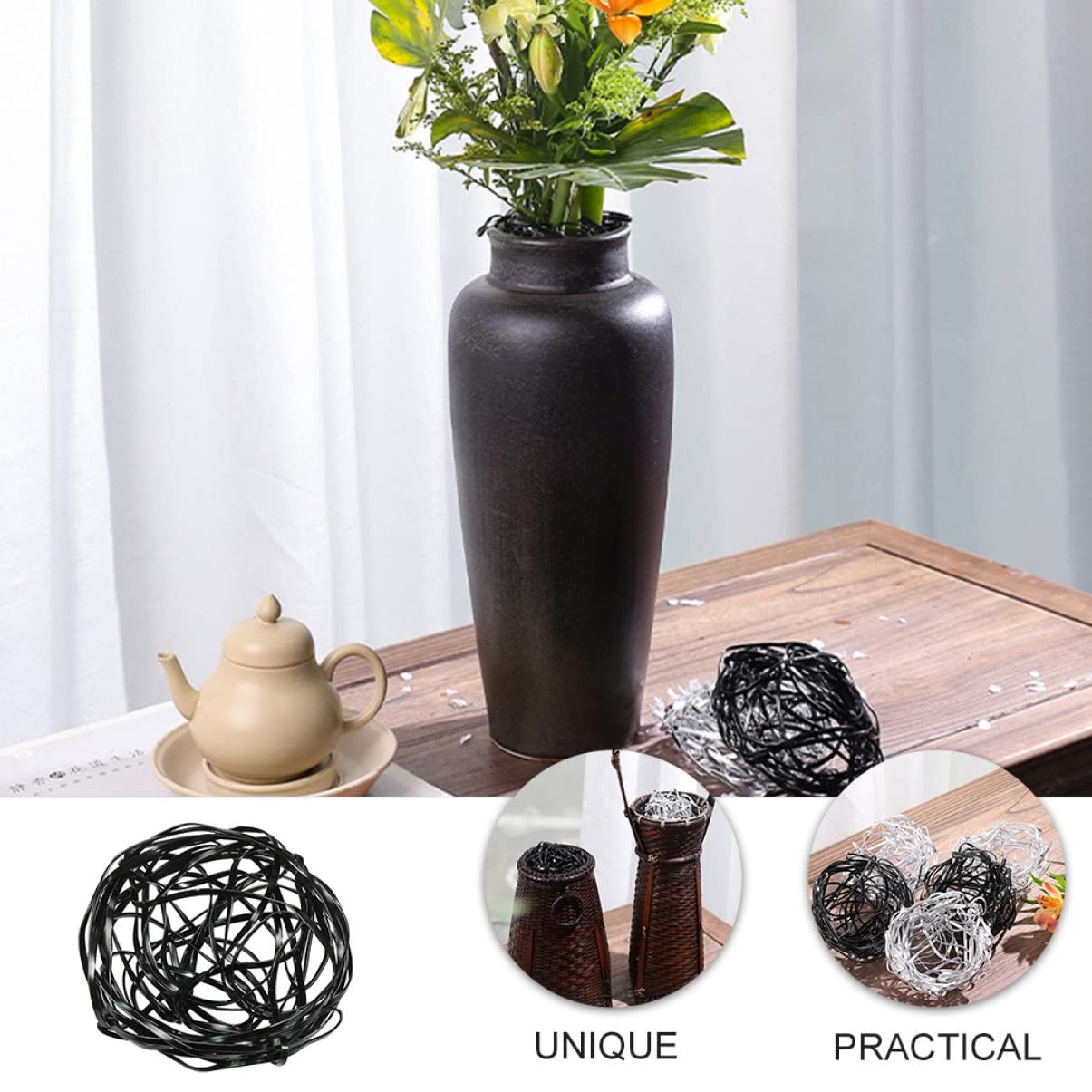 KONTONTY Flower Arrangement Fixed Grid DIY Tool Spiral Stem Holder Vase Organizer Flexible Fixor