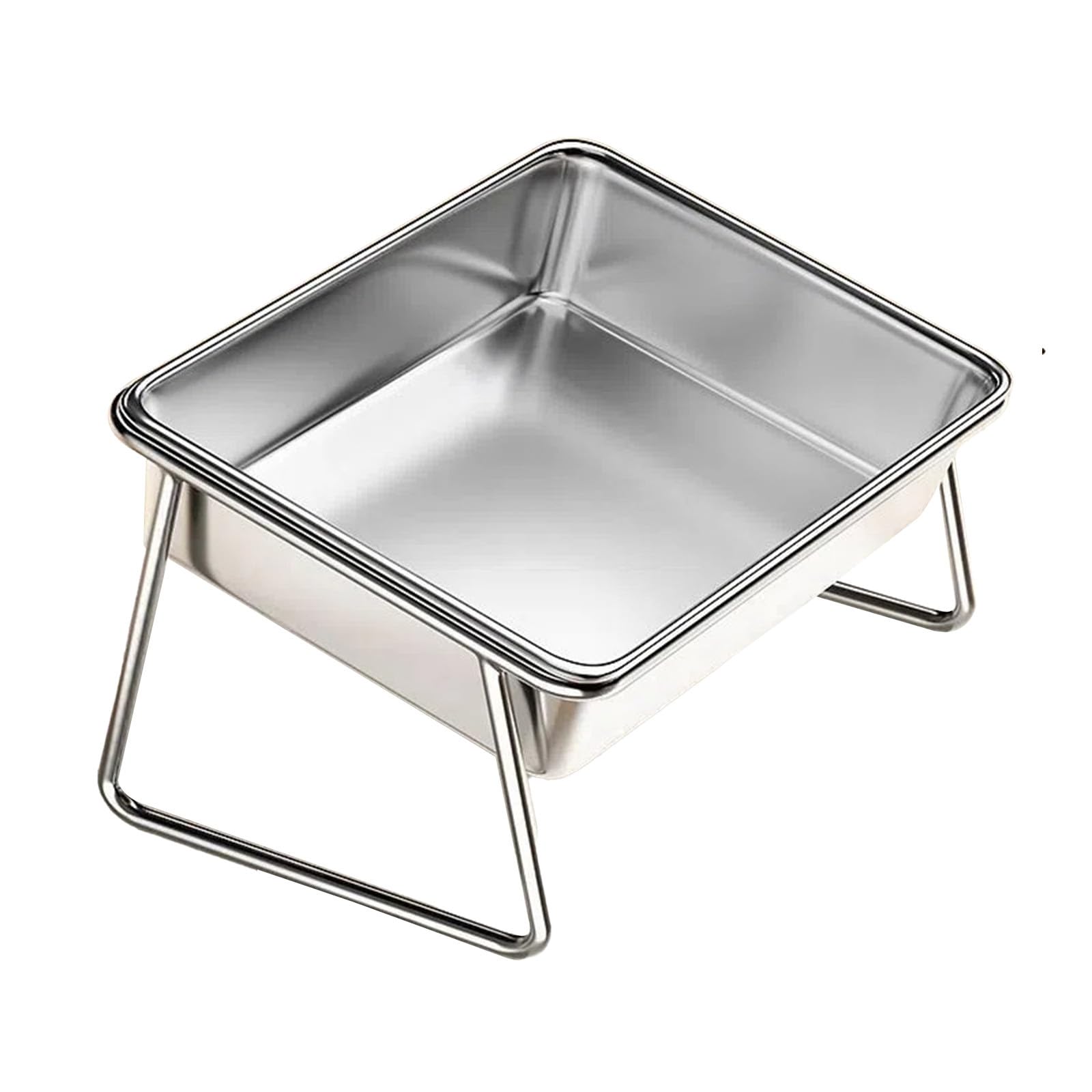 Large Capacity Elevated Stainless Steel Pet Bowl, Spill-Proof Raised Feeder Stand - for Cats and Dogs, Easy Fill Food Dish & Water Bowl