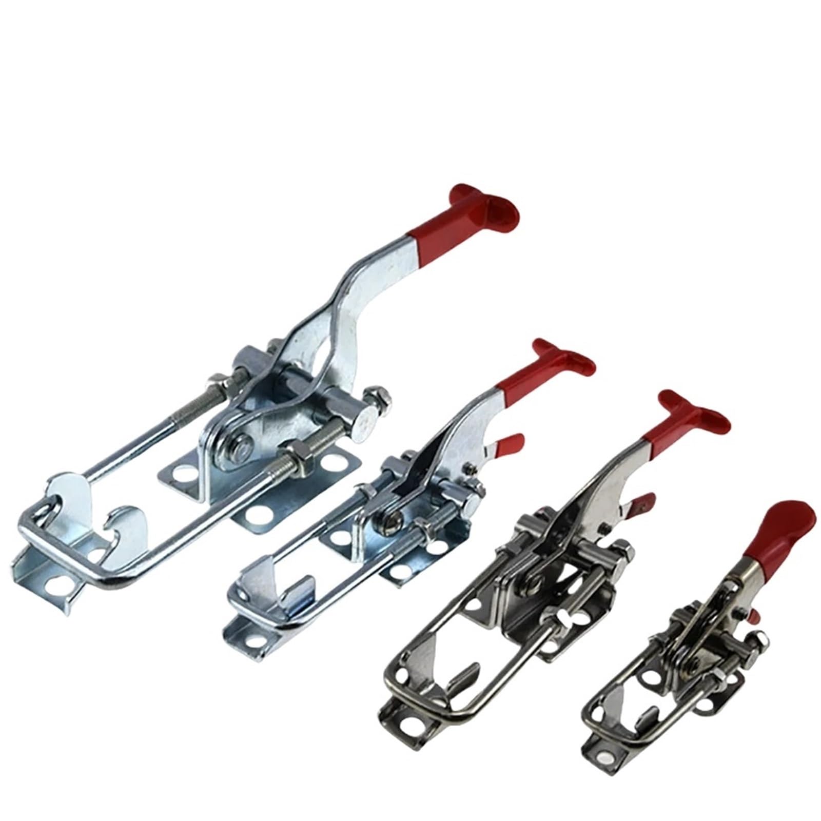 Hebilla para puerta de acero inoxidable con cerradura de caja galvanizada con abrazadera de presión rápida, bloqueo automático, 1 unidad (40341-TDX-ZSWG-990-D)