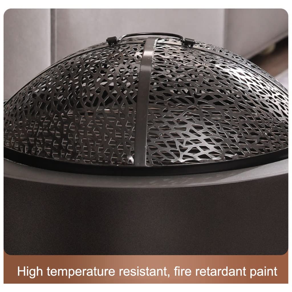 Odkryty ogień doły z grillem gotowania, 25.6"Grill do spalania drewna do podwórku ogniska patio, stalowa miska FirePit, Camping Grill (Color : Set b, Size : 65 * 38.5cm)