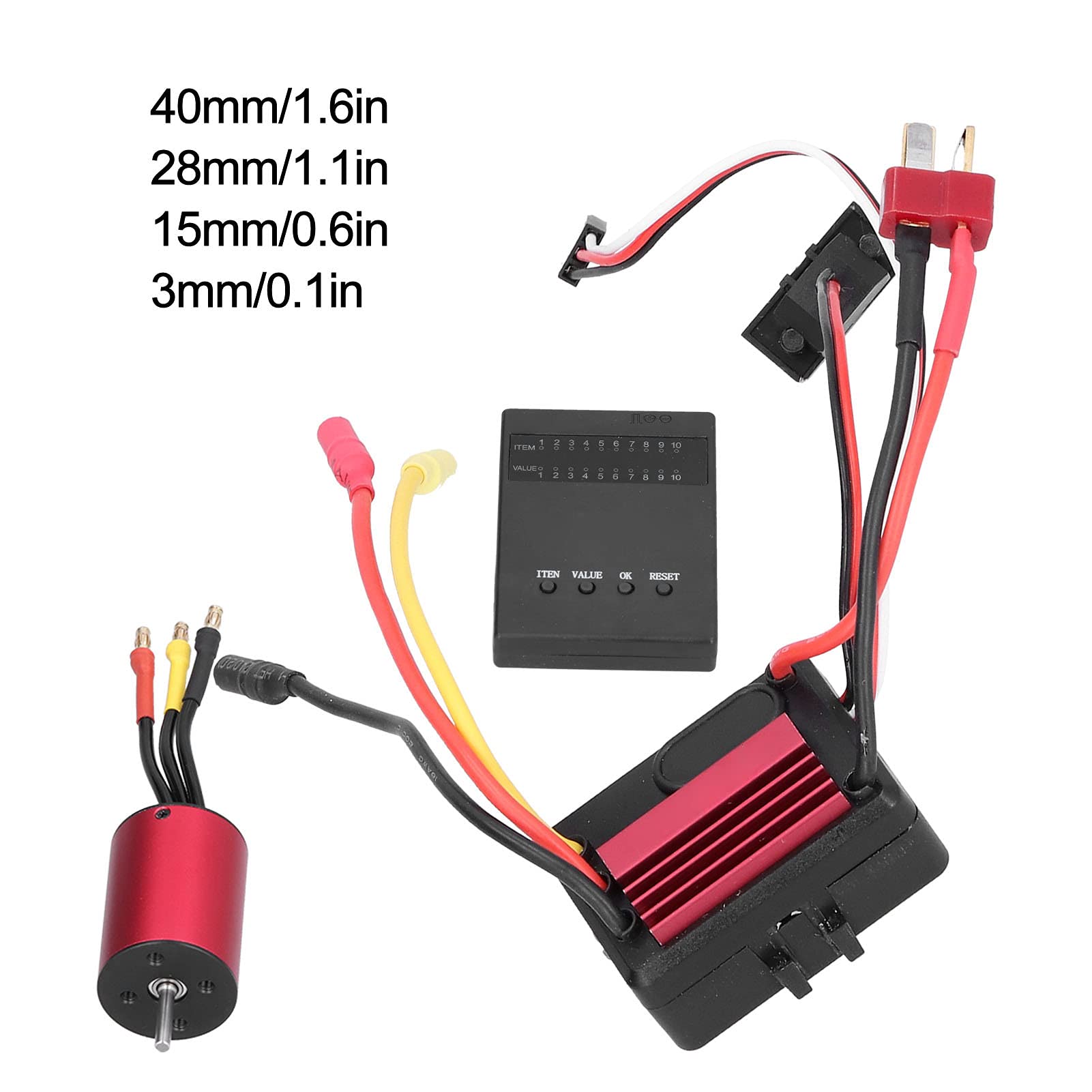 Bezosztelowy Zestaw Elektroniki RC, Silnik 2838 2700KV + 35A ESC + Karta Programowania do Samochodów 1/14