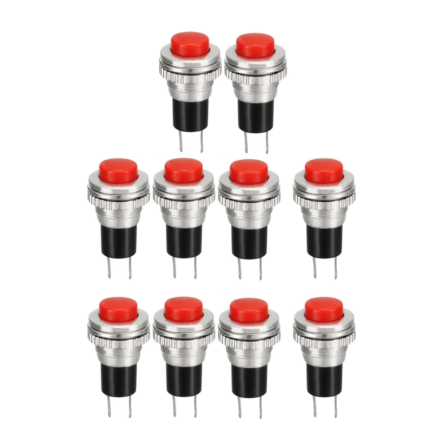 Gajrup Push Push Button Switch No Lock SPST Mini Push Button Round Switch - Red - Pack of 10pc-image-36