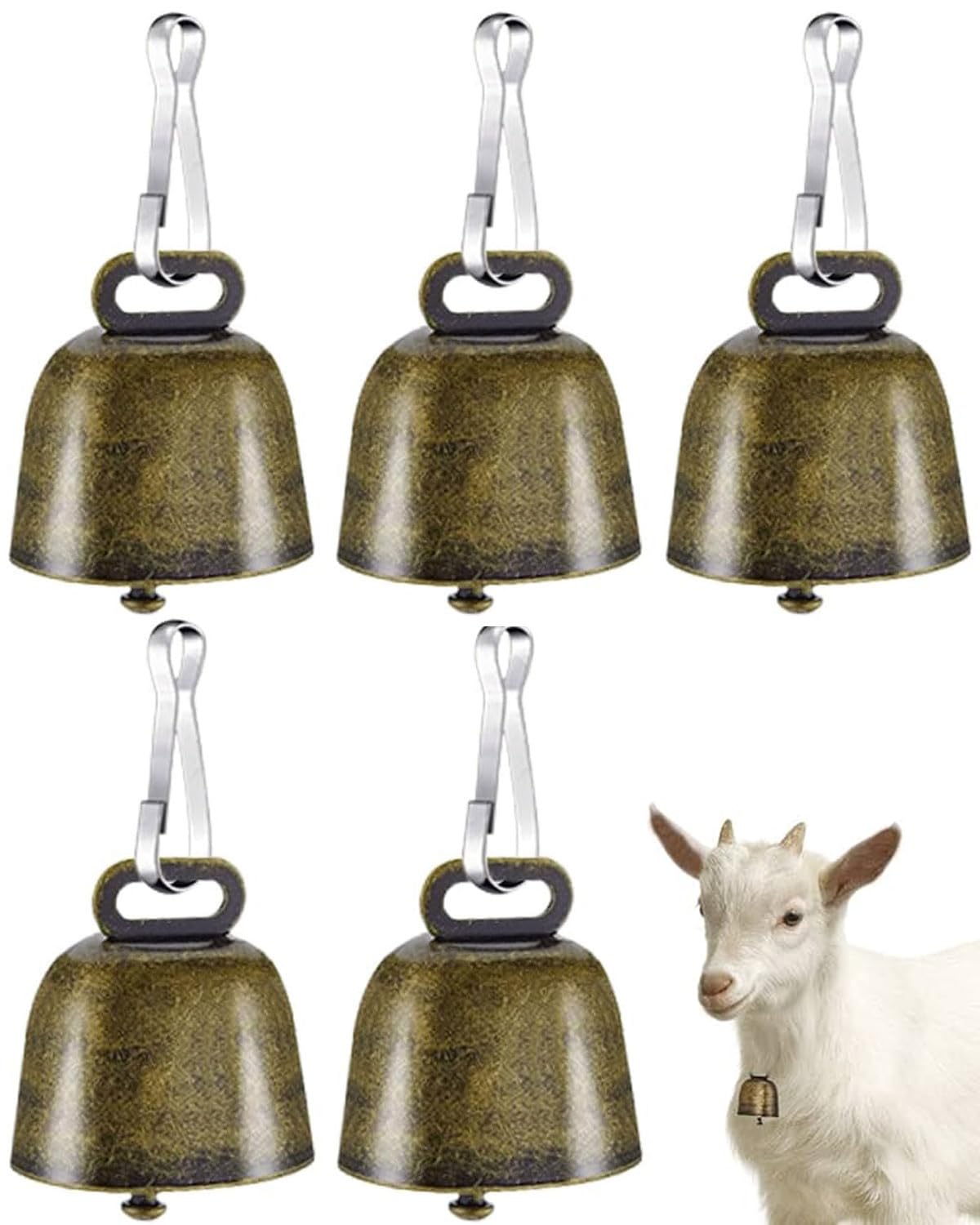5 piezas Cencerro,Cascabeles Bronce,Gatos Campanas,Decoración Colgante,para Cascabeles,Campanillas de Collar de Perros,Con botones,Rastreadores para Entrenamiento de Mascotas