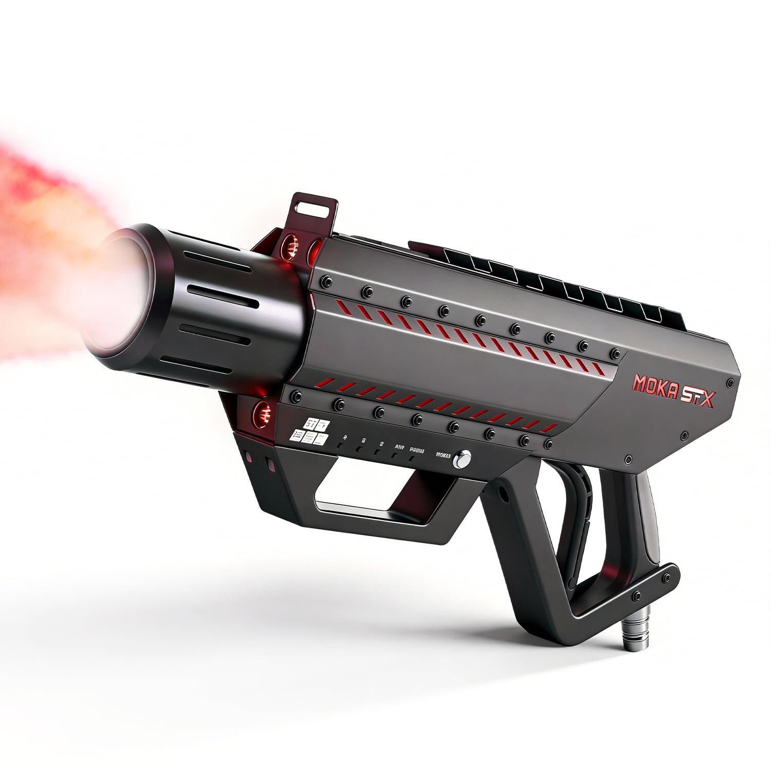 MOKA SFX Handgeführte CO2 Kanone mit LED-Lichtern CO2 Jet-Maschine mit verstellbarem Schultergurt 3,05m CO2 Schlauch Schnellkupplung Bühneneffekt-Maschine für DJ Nachtclub Hochzeit Party Live Show