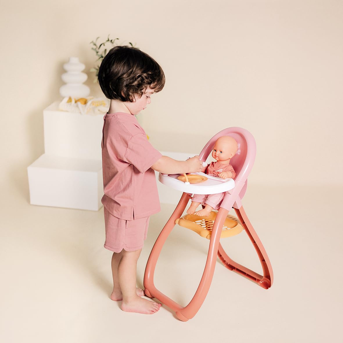Smoby - Baby Nurse - Chaise Haute - pour Poupon Jusqu'à 42 cms - Accessoires Inclus - A Partir de 18 Mois - Fabrication Française