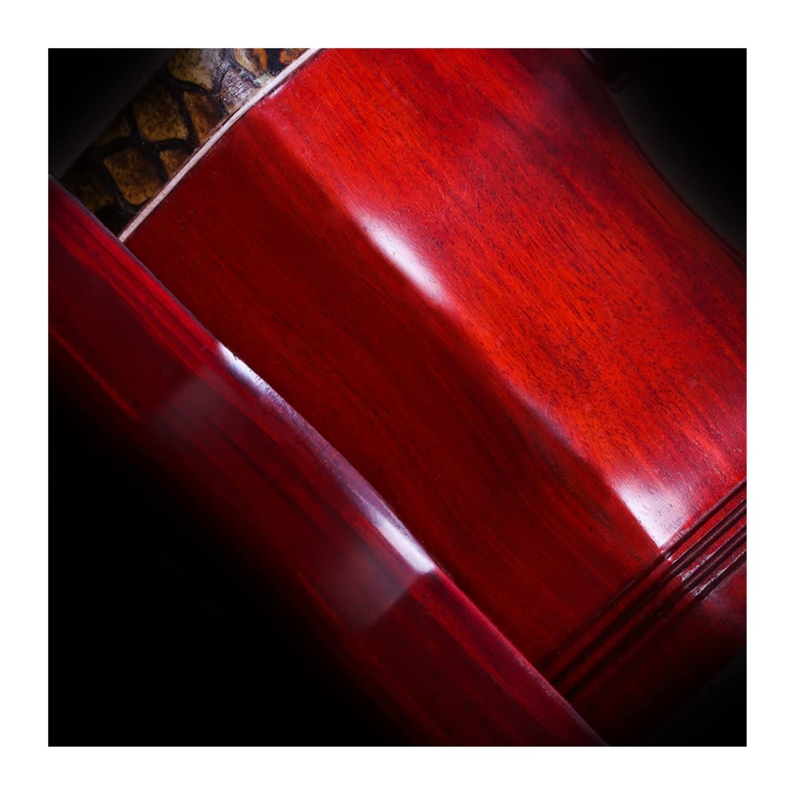 TSTS Rosewood Erhu Ture Golden Flower Python Skin Erhu Chinese Instrument Erhu Instrument (Color : Blank Pole Erhu) - Image 3