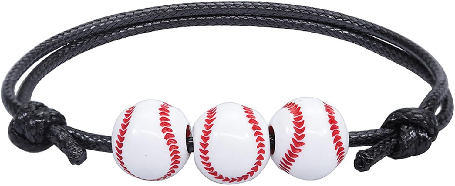 8Pcs Basketball Bracelet Adjustable Braided Charm Bracelet for Men Cuff Bracelets,Basketball Bracelets Jewelry Sports Gifts for Basketball Players - Image 6