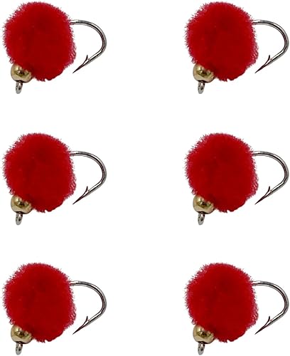 Miniatura 17 de Huevos de trucha y salmón con cabeza de cuentas, 12 señuelos de pesca con mosca en tamaño 12 - Moscas serpentinas y cabeza de acero Combo de 4