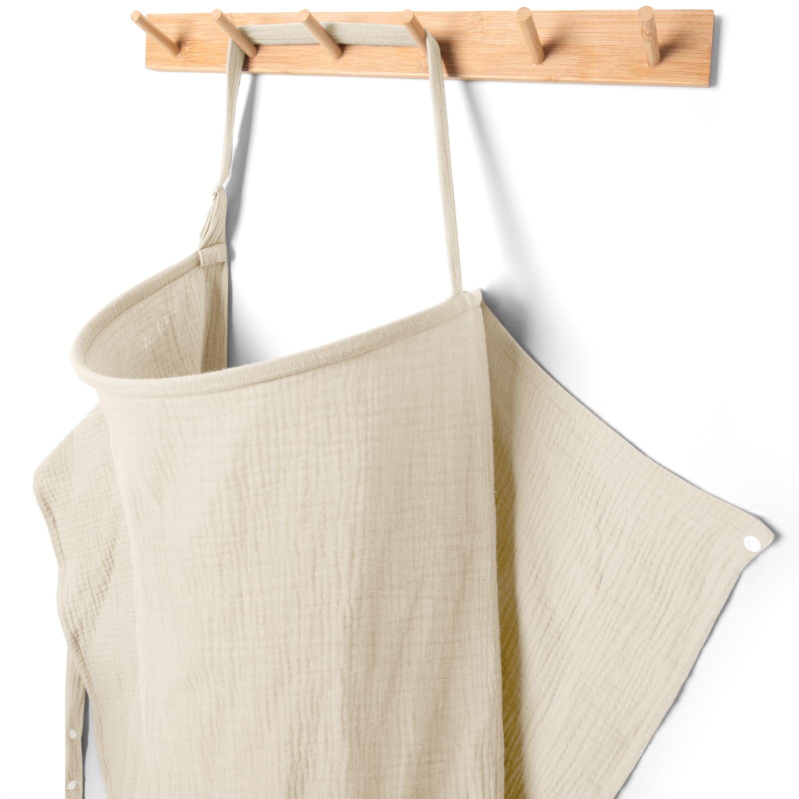 MEXXI Muslin Nursing Cover for Breastfeeding, Breathable Breastfeeding Cover for Women, Lightweight Nursing Blanket with Arch Neckline