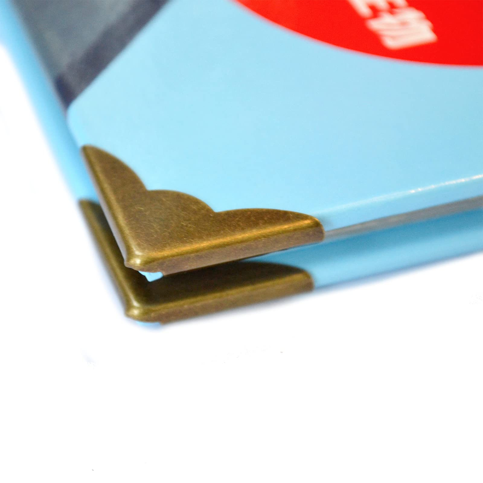 20 Pcs Vintage Bronze Corner Protectors Decorative Metal Edge Covers Antique Safety Guards Retro Right Angle Bracket for Menu Book Photo Album Scrapbook Mini Small Size (Side Length:7/8