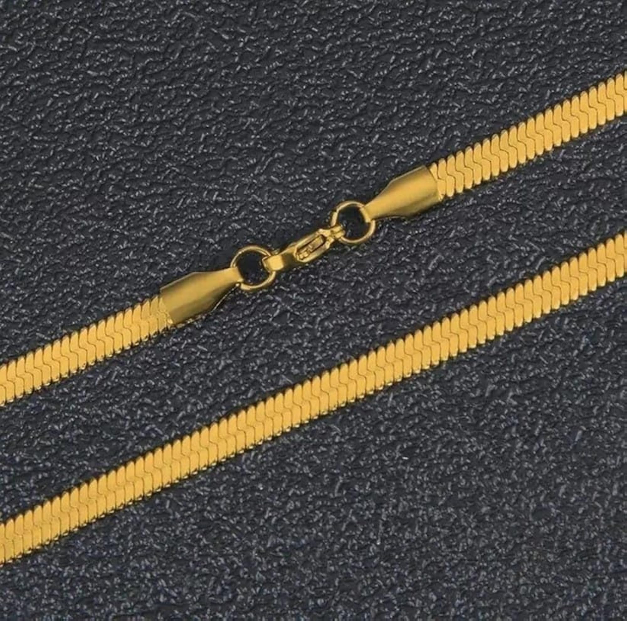 Gold Plated Snake Chain Necklace, Stylish Unisex Design