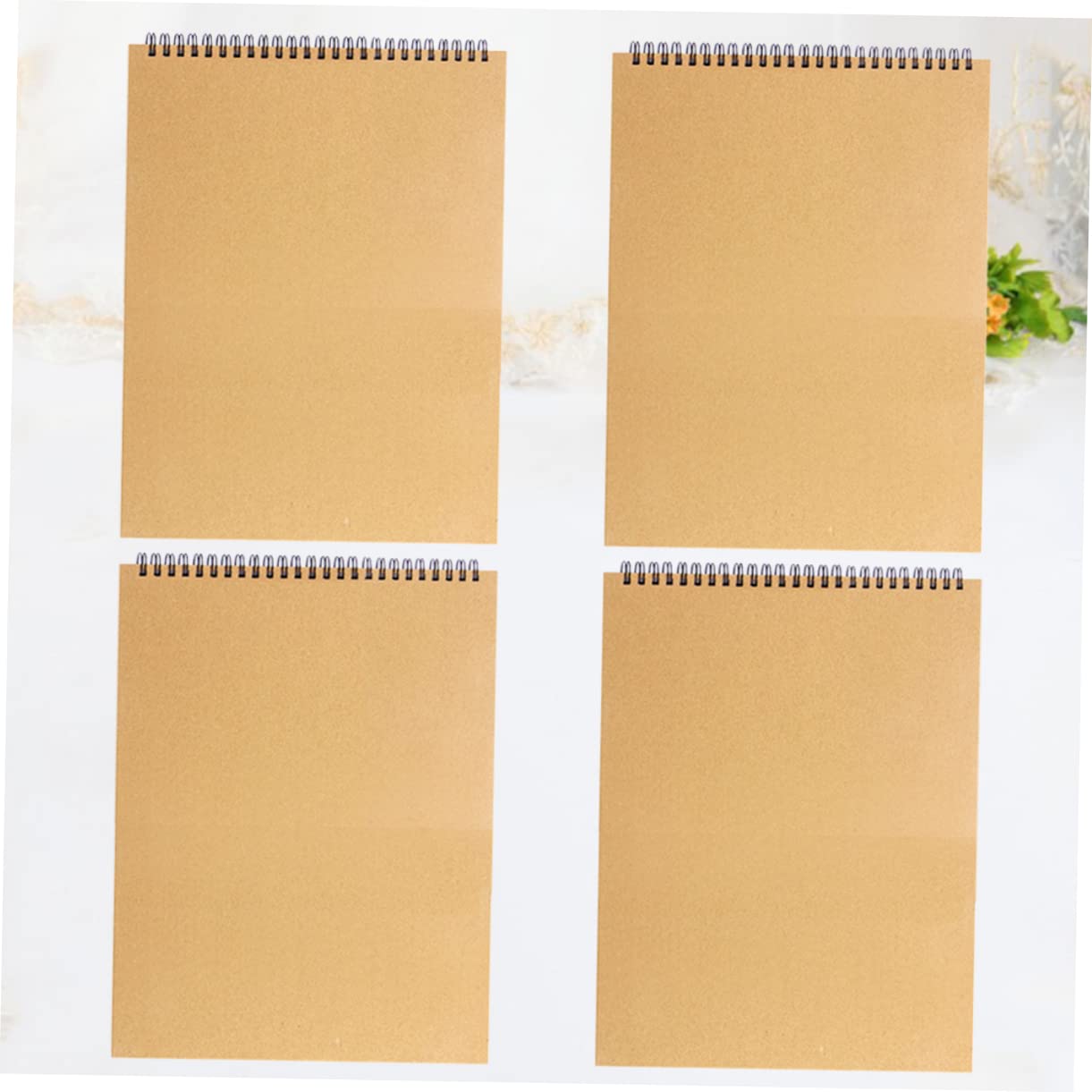 4 Pezzi Quaderno per Disegnare A5 in Carta Kraft, Piatto Apribile, Facile da Portare, per Bambini e Artisti, per Schizzi e Acquerello