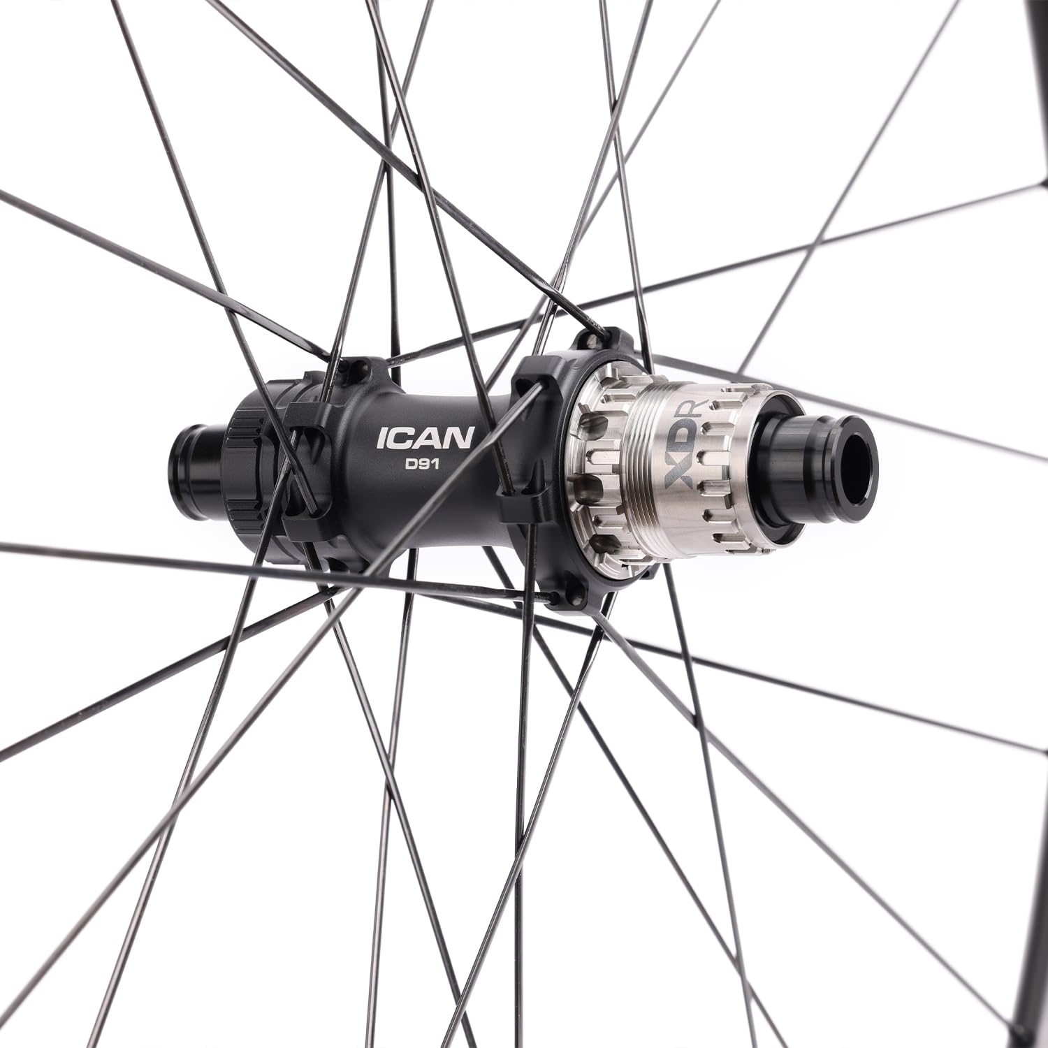 Amazon.com : ICAN AERO 52II Disc Carbon Road Bike Wheelset 1368g