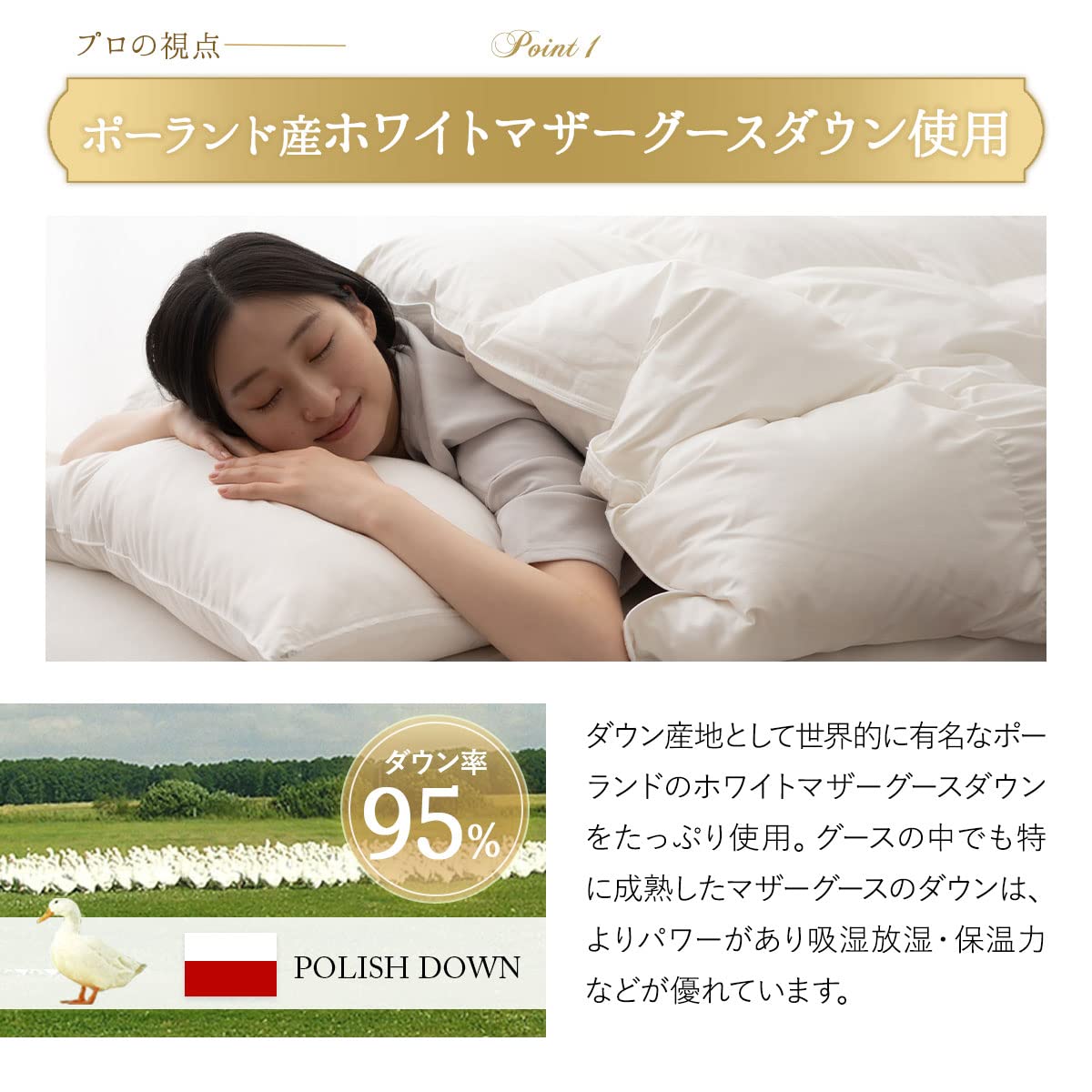 羽毛布団 セミダブル ポーランドホワイトマザーグース プレミアムゴールド キナリ 羽毛布団 セミダブル ポーランドホワイトマザーグース