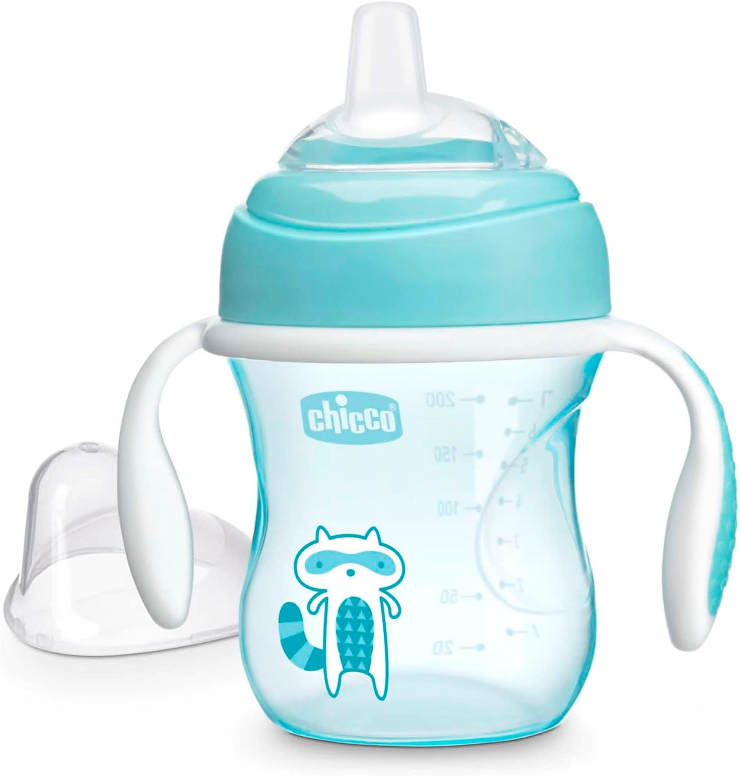 Chicco Transition Cup, Silicone Spout Sipper (4+ months) | Spill-Proof | Easy-Grip | BPA-free Material (Blue) | 200ml