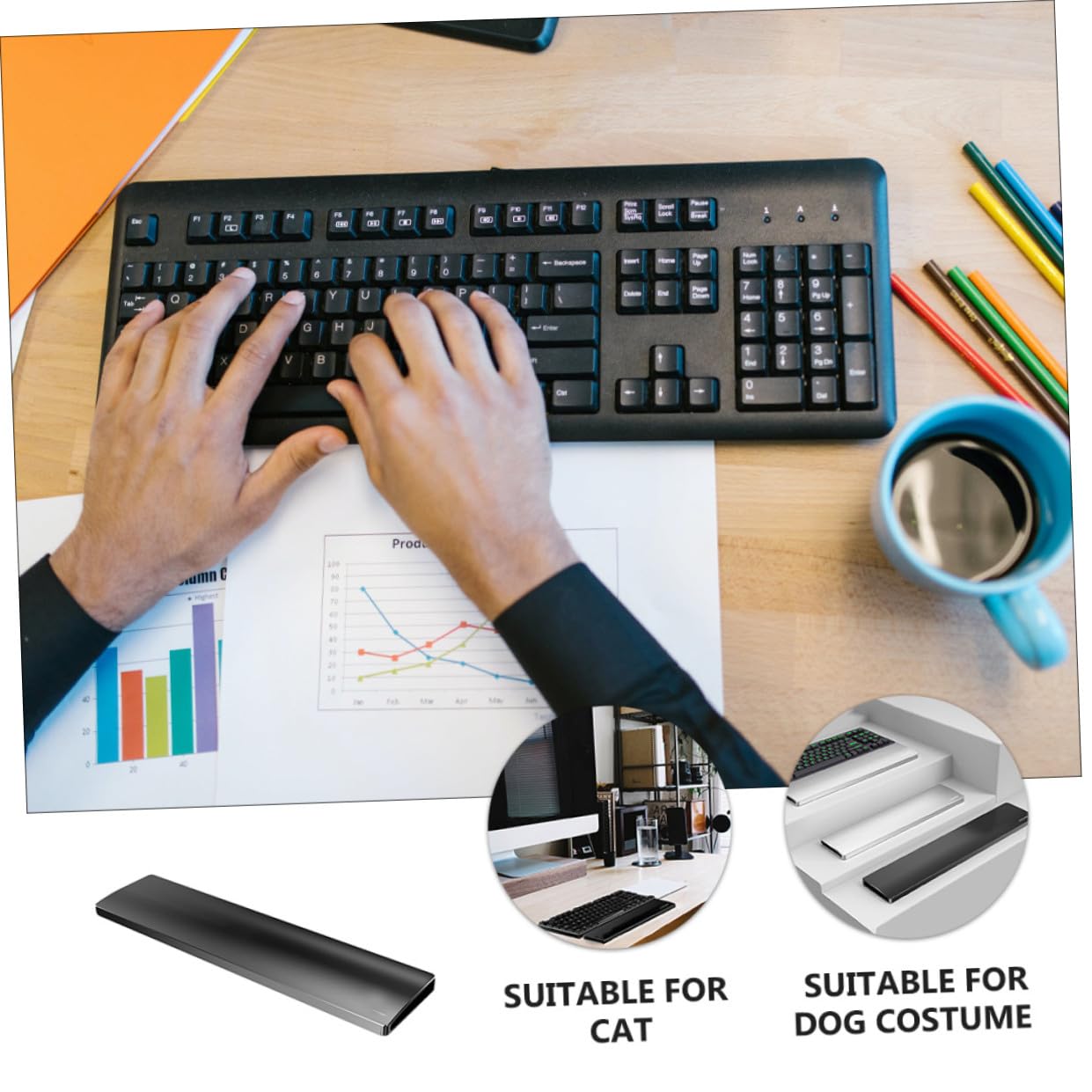 Handgelenkauflage für Tastatur, Aluminiumlegierung, 87-tasten, Schwarz