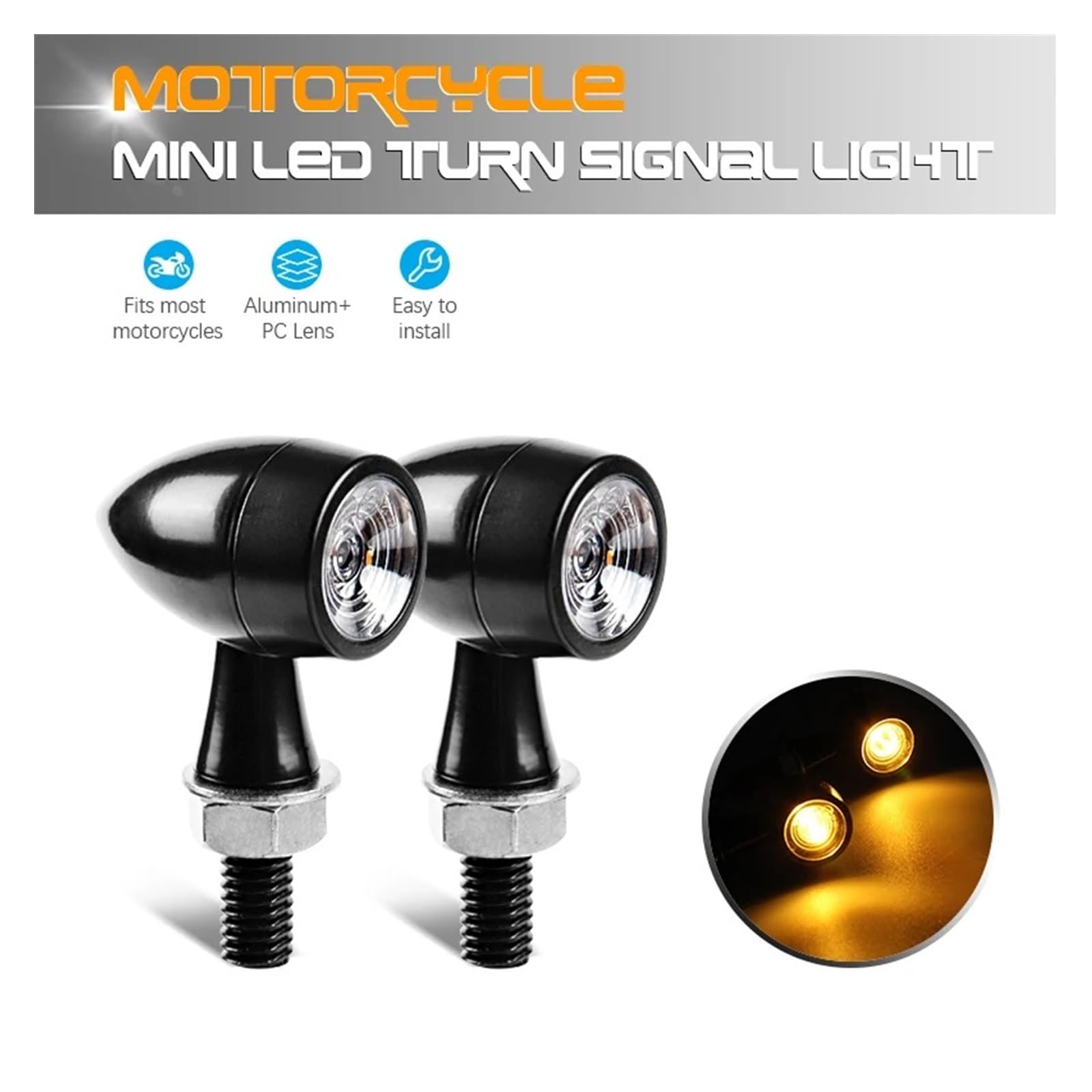 Indicatori di direzione Segnale moto 8mm 12V Indicatoris Motos