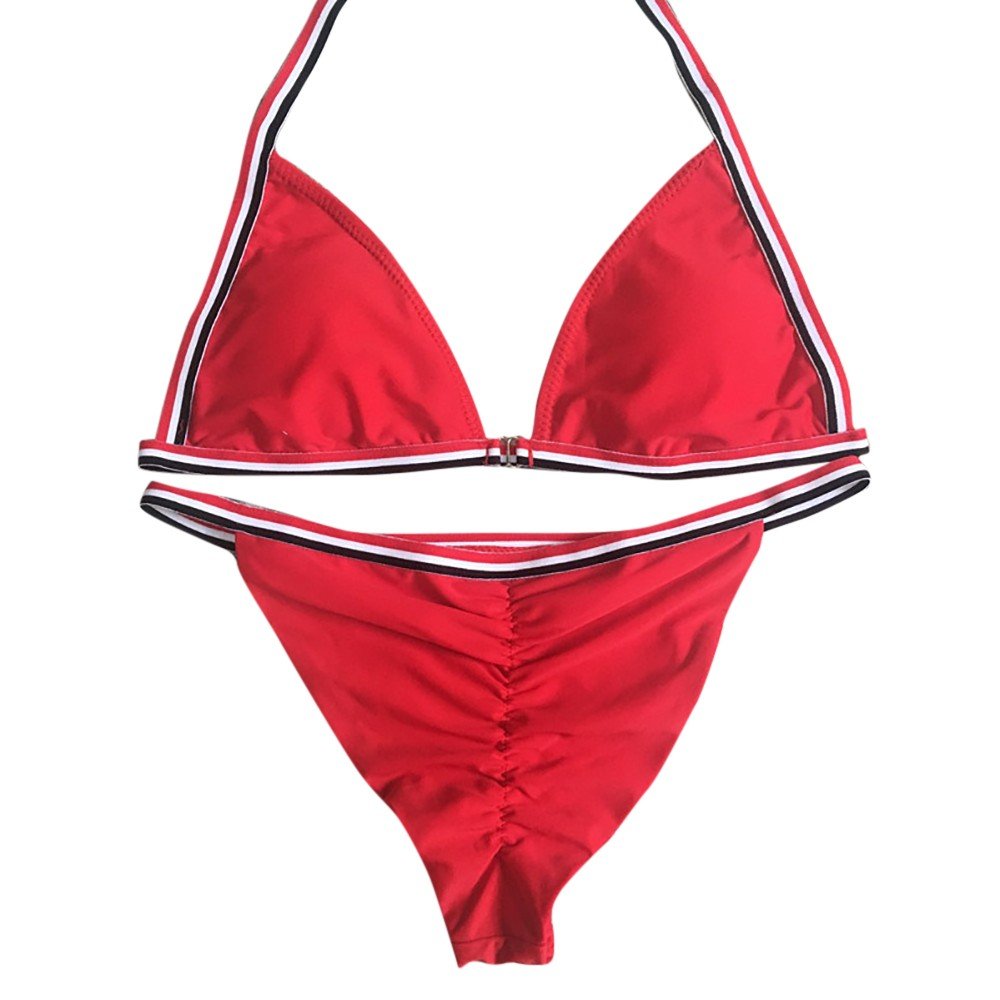 YunZyun Womens Swimsuits Bathing Suits, Bikinis Set Women Splice Print Stripe Tankini Brazilian Swimwear Two-Piece