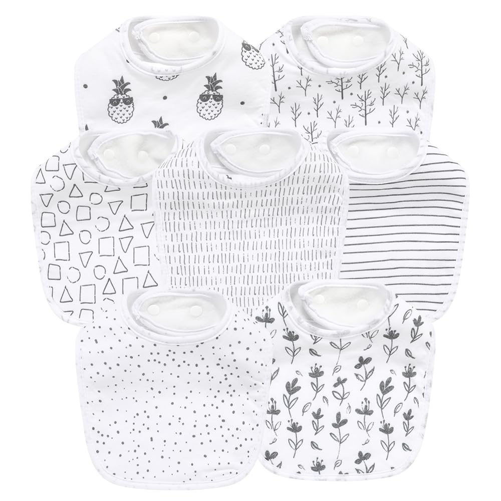 Gelisite 7 Pack Baby Cotton Absorbent Bibs for Drooling Teething