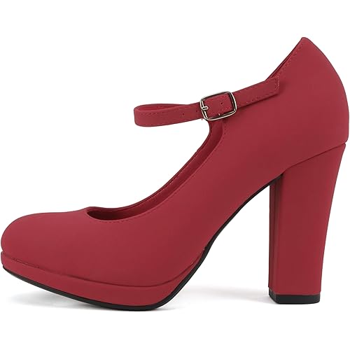 Soda “Ayden” ~ Women Mary Jane Ankle Strap Cushion High Heel Pump Shoe