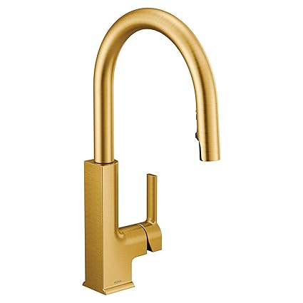 Moen S72308BG STO Collection One-Handle High Arc Pulldown Kitchen Faucet Featuring Reflex, Brushed Gold