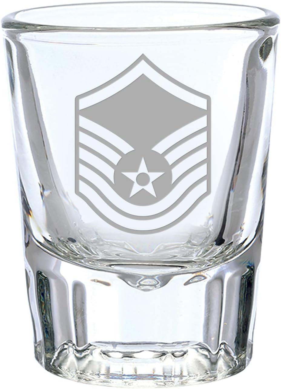 7.62 Design U.S. Air Force Master Sergeant Rank 1.5 oz. USAF Shot Glass - Made In The USA