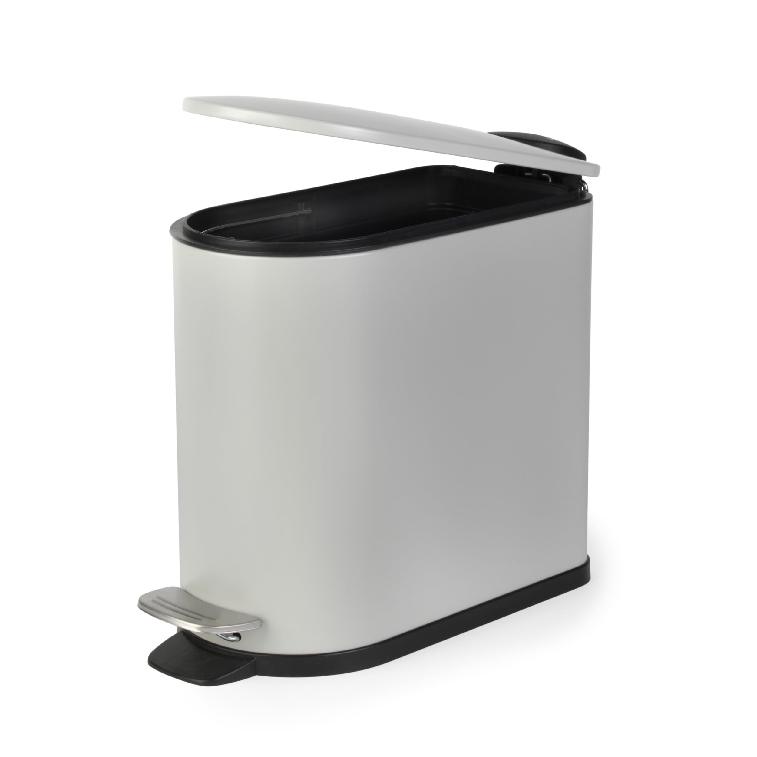 Beldray Silver 5L D Shape Bin And Antibac Flexible Head Toilet Brush