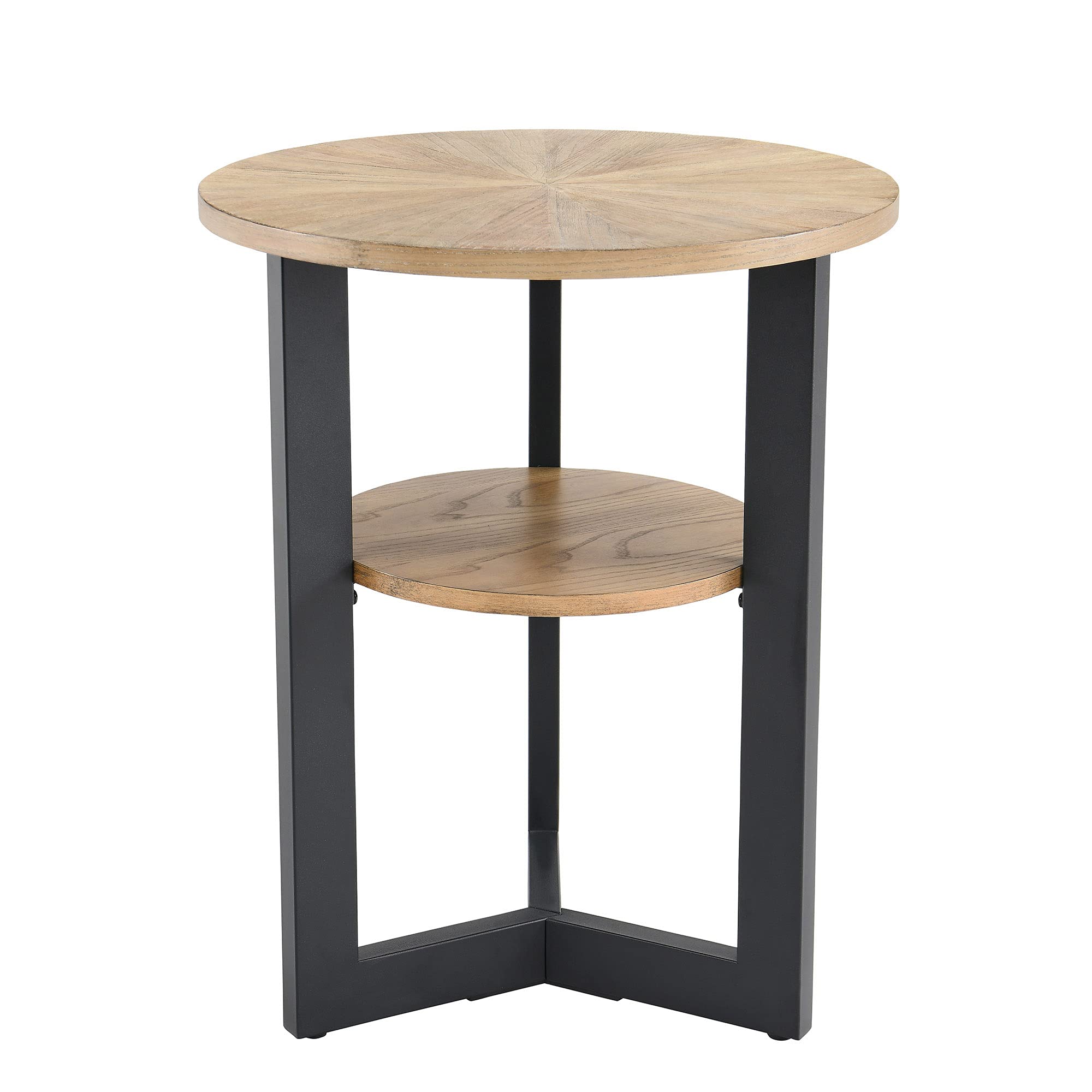 MODERION Round Small Side Table, Sofa Table, Coffee Table, Simple and Practical, Living Room, Balcony, Leisure Combination, Minimalism, 49 x 49 x 60 cm (Light Brown), BZ01