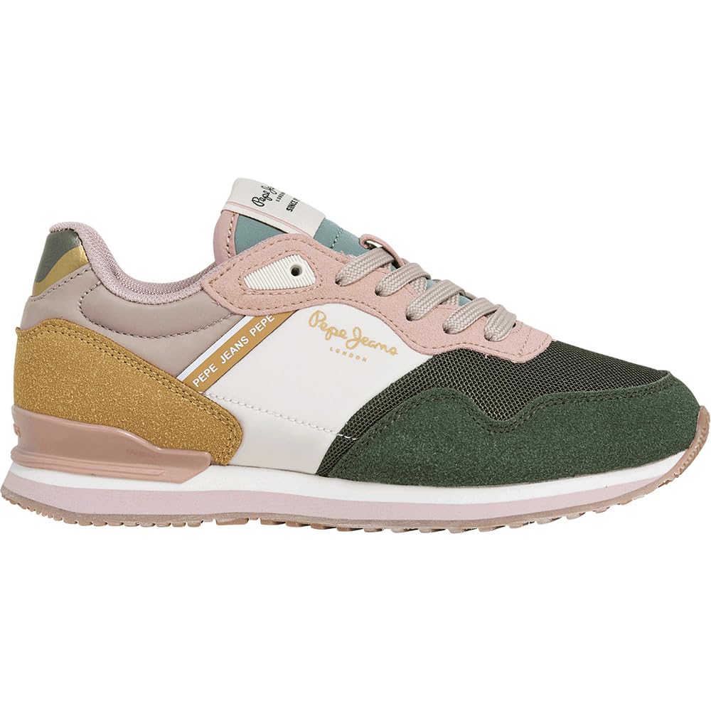 Pepe Jeans London Bet G Sneak, Green Forest Khaki Green, 2.5 UK