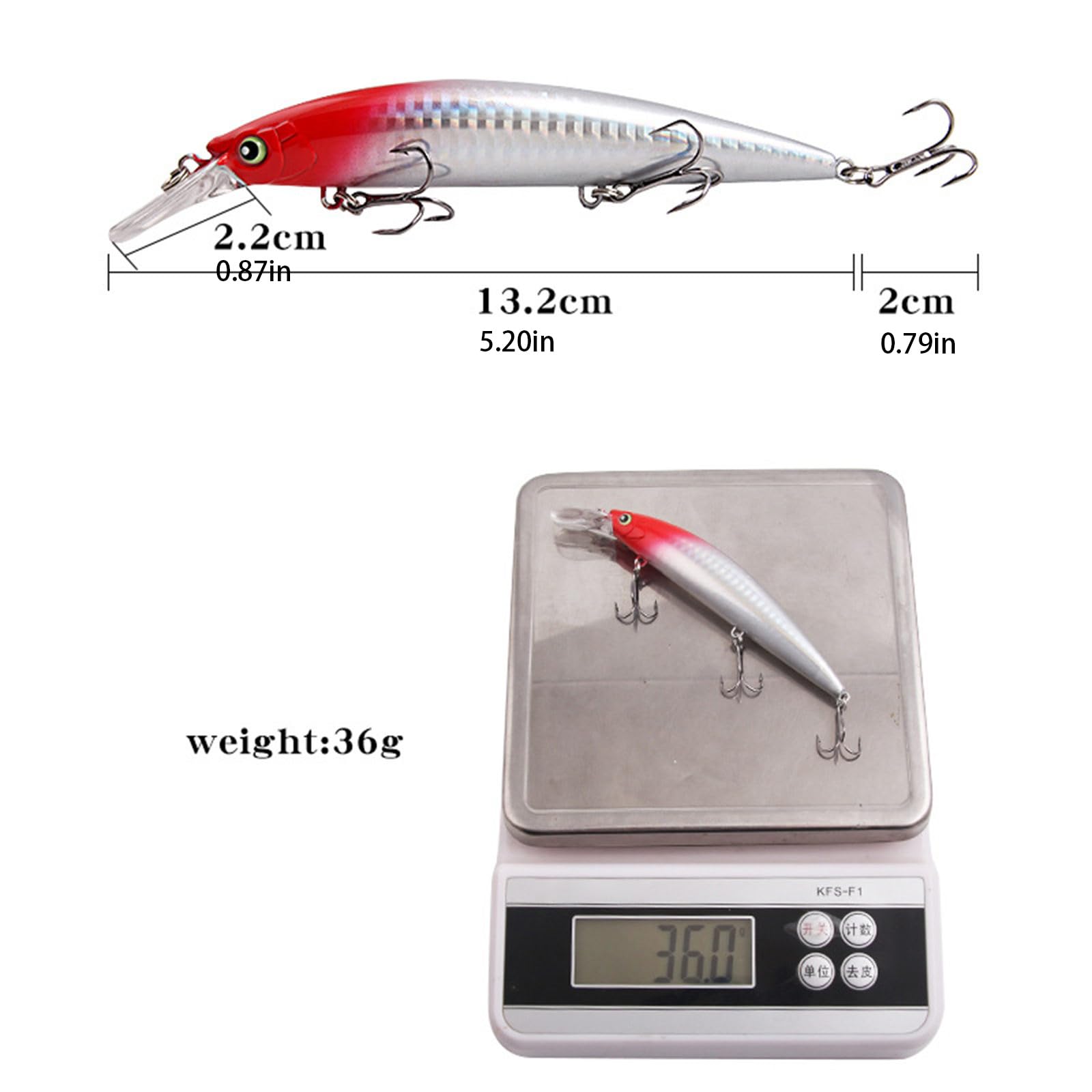3 Crankbait Pesca Minnow Wobbler – Esca Artificiale Durevole Per Luccio, Spigola, Trota E Acqua Salata