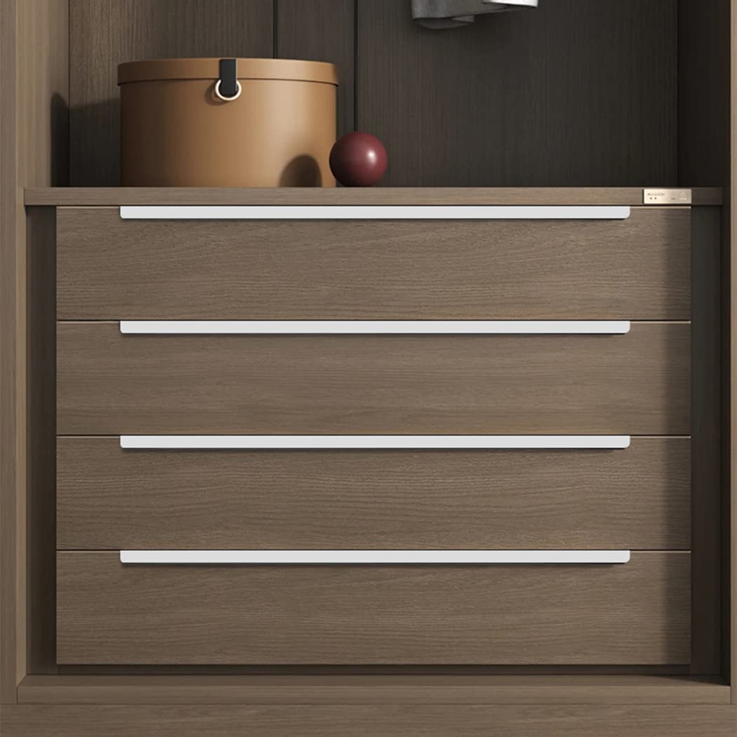 Ukryte uchwyty do szafek, ukryte Stop aluminium Niewidoczna klamka drzwi Szafa na ubrania Kuchenne Meble Gałki bram Białe 2 sztuki(Hole distance 192mm)
