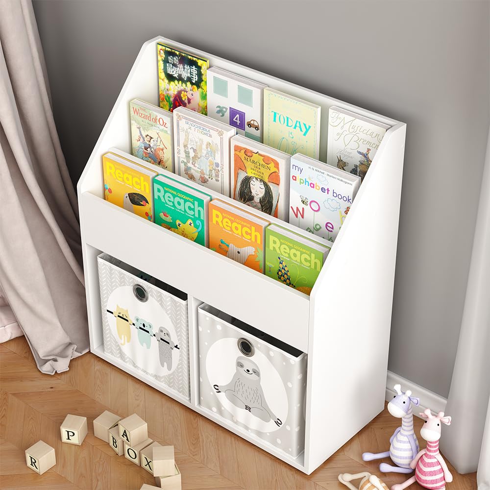 Vicco Kinderregal Conny, Weiß, 72 x 79 cm mit großen Ablagen, geeignet zur Aufbewahrung von Spielzeug und Büchern