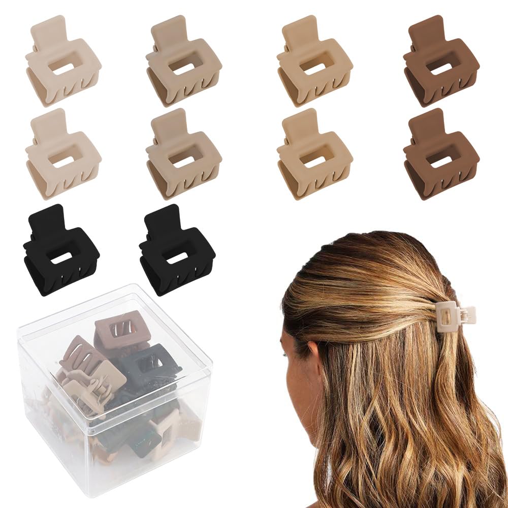 Photo 1 of ****ONLY 5 PIECES****10Pcs Small Hair Clips for Women, Small Claw Clips for Thin Thick Hair, No-Slip Grip Jaw Clip Mini Claw Clips Tiny Hair Accessories for Women Girls, Black and Neutral Colors