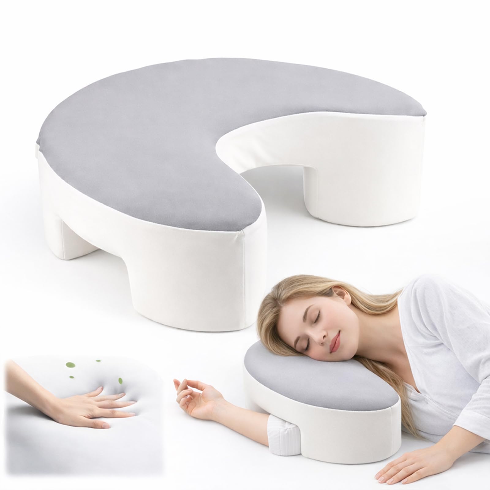 Side Sleeper Pillow with Arm Hole for Shoulder Neck Pain Relief Ergonomic Arm Pillow for Side Sleepers Adults