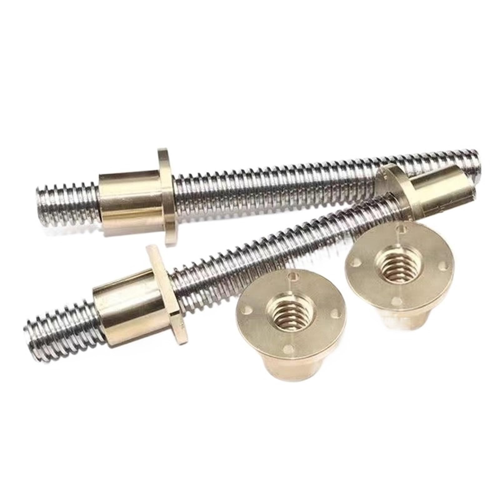 Metal Ball Screw nut end Processing 1pcs T16 Lead Screw 16mm Linear Shaft Lead 4mm with Brass Nut Length 100mm-600mm 3D Printer Trapezoidal Rod(100mm)