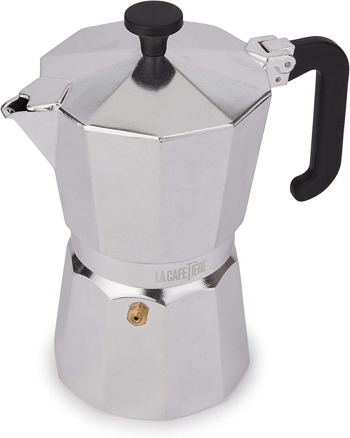 Venice Aluminium Espresso Maker, Six Cup, Black