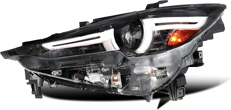 مجموعة المصابيح الأمامية متوافقة مع 2017-2021 Mazda CX-5 LED DRL مصباح يدوي مع / AFS سائق استبدال الجانب الأيسر