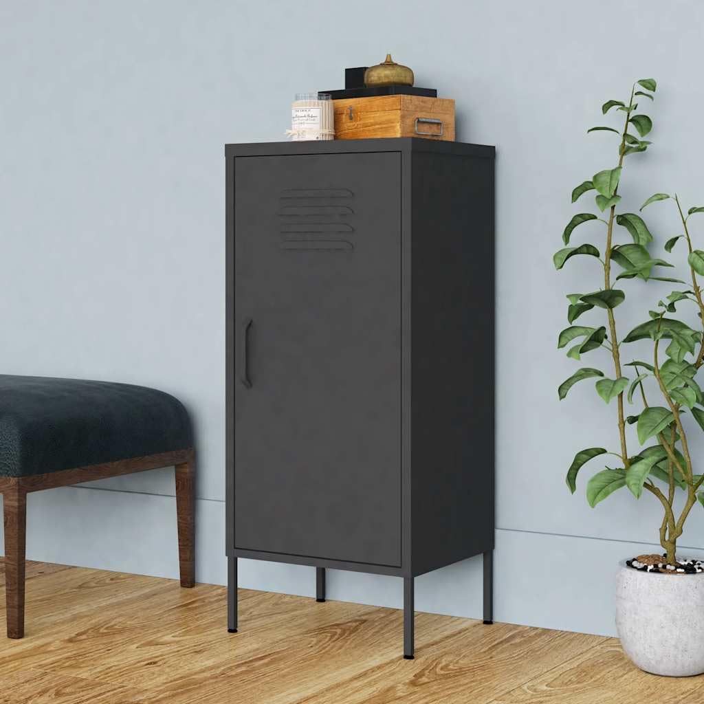 vidaXL Lagerschrank Sideboard Kommode Anrichte Stahlschrank Schrank Beistellschrank Mehrzweckschrank Bücherschrank Standschrank Anthrazit 42,5x35x101,5cm Stahl