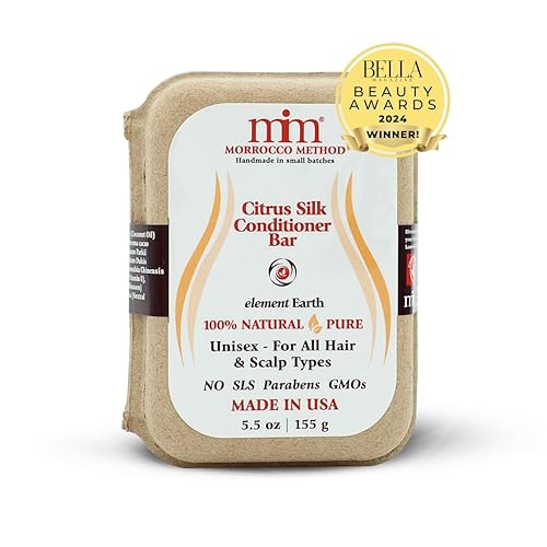 Barra de acondicionador de seda cítrica hecha a mano. 100% natural. Crudo. Unisex. Para todos los tipos de cabello y cuero cabelludo. Sin SLS,